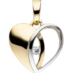 Anhänger 12,4x12,7mm Herz aus 333 Gold Gelbgold mit Zirkonia in der Mitte