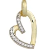 Anhänger 11,1x16mm Herz aus 333 Gold Gelbgold mit Zirkonia weiß Herzanhänger