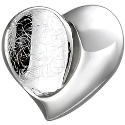 Anhänger 13,5x12,6mm Herz aus 925 Silber teileismatt teilglänzend rhodiniert