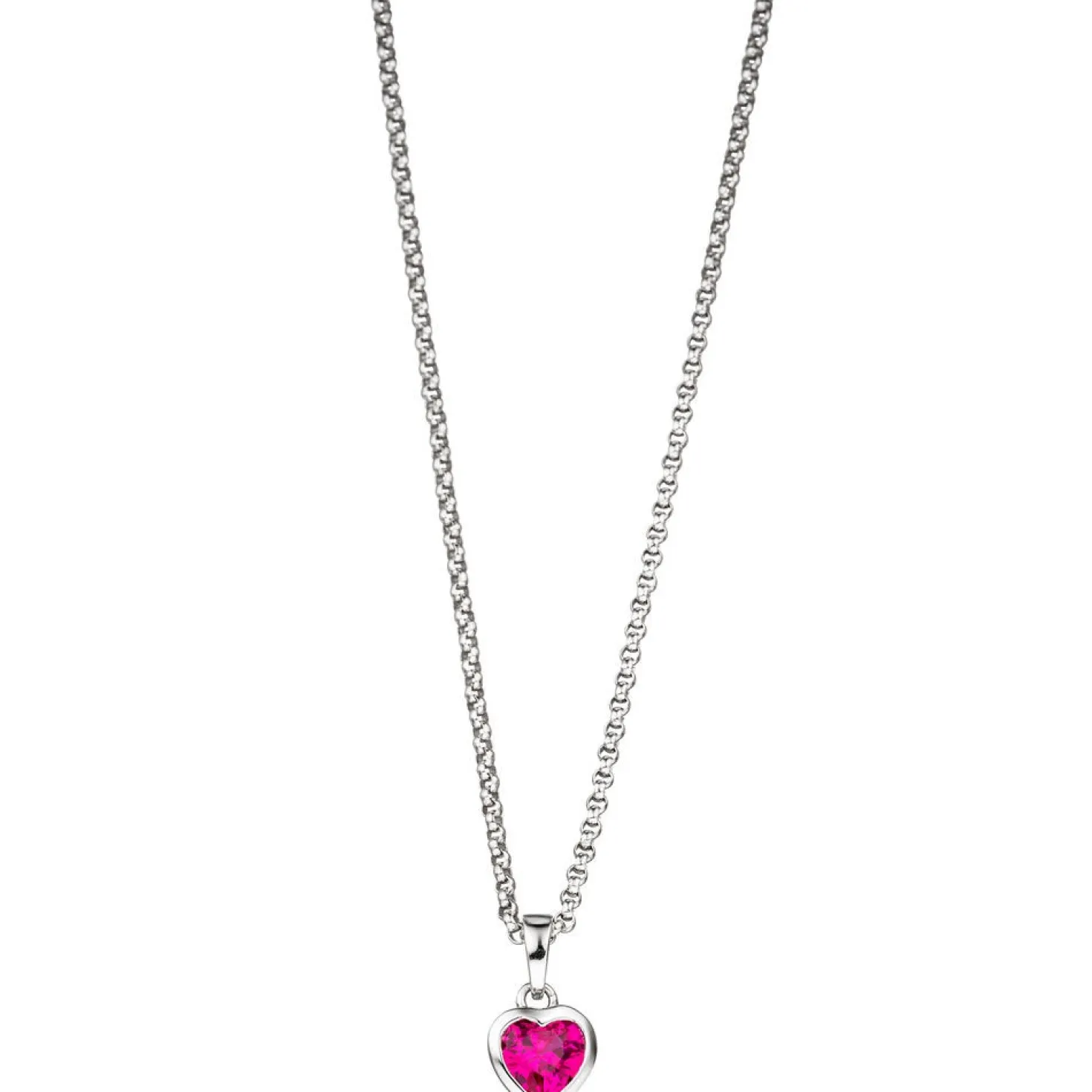 Anhänger 7,5x9,4mm Herz Herzchen mit pink-rot Zirkonia aus 925 Silber Kinder