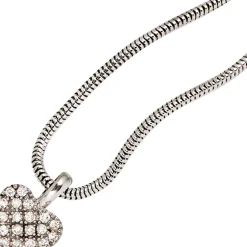 Anhänger 8,5x10,1mm Herz mit 19 Diamanten 0.12Ct 585 Gold Weißgold