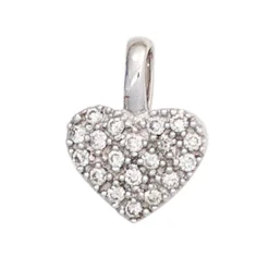 Anhänger 8,5x10,1mm Herz mit 19 Diamanten 0.12Ct 585 Gold Weißgold