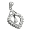 Anhänger 24x17mm Herz mit Zirkonia 925 Silber Silberanhänger Damen