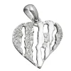 Anhänger 19x19mm Herz mit Zirkonia weiß 925 Silber rhodiniert glänzend
