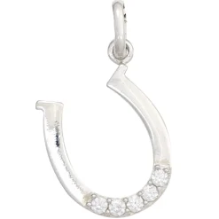 Anhänger 14,4x17,1mm Hufeisen 925 Silber glänzend 5 Zirkonia weiß Kinder