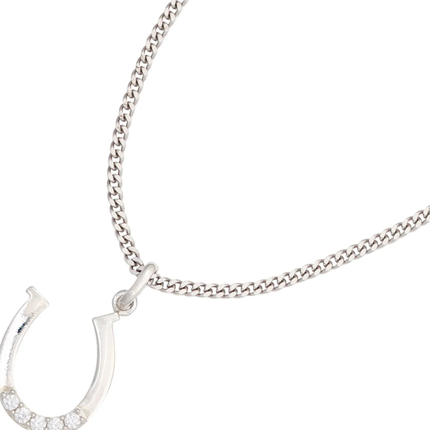 Anhänger 14,4x17,1mm Hufeisen 925 Silber glänzend 5 Zirkonia weiß Kinder