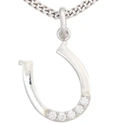 Anhänger 14,4x17,1mm Hufeisen 925 Silber glänzend 5 Zirkonia weiß Kinder