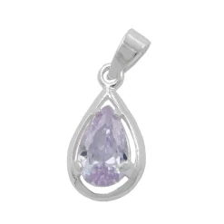 Anhänger 14x8mm in Tropfenform Tropfen Zirkonia lavendel 925 Silber Damen