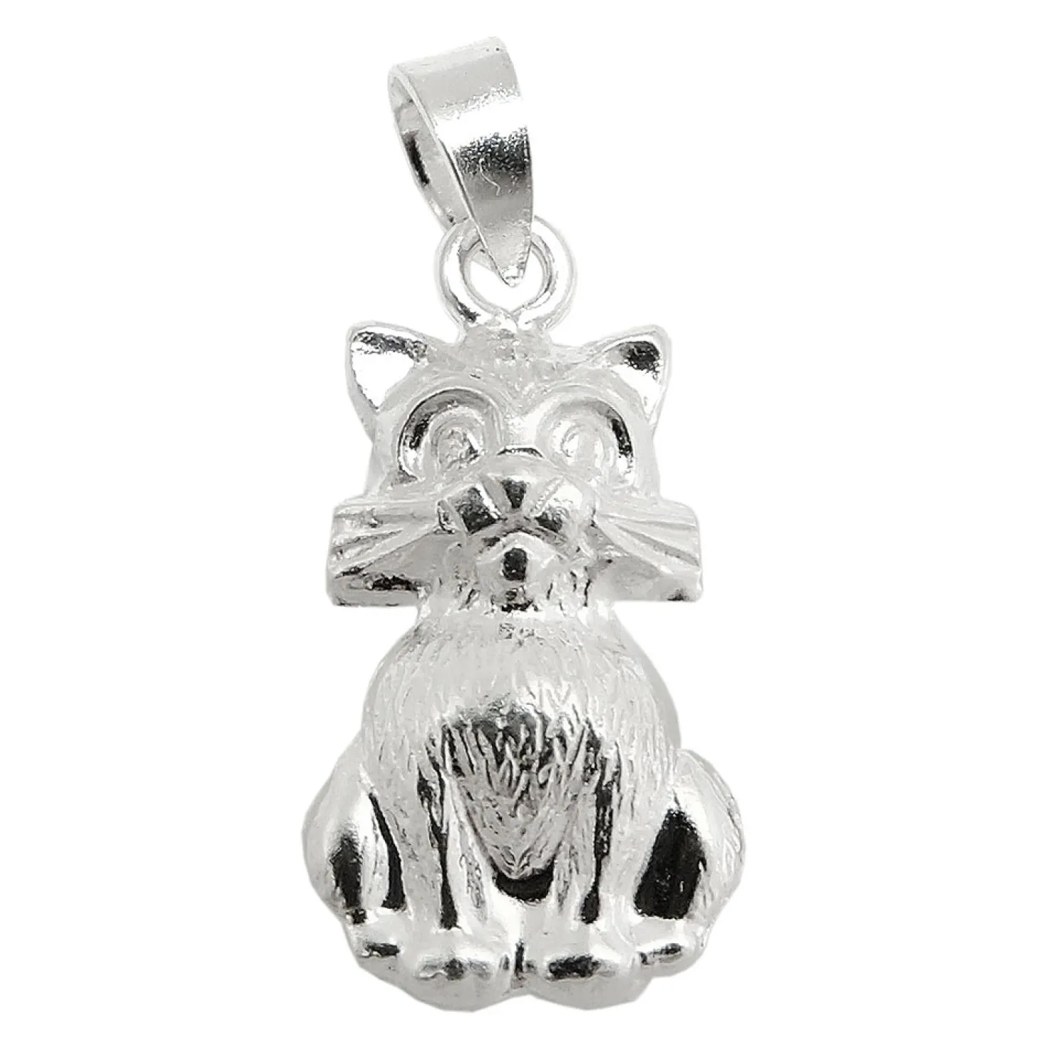 Anhänger 15x9mm Katze Kätzchen aus 925 Silber Kettenanhänger Halsschmuck Damen