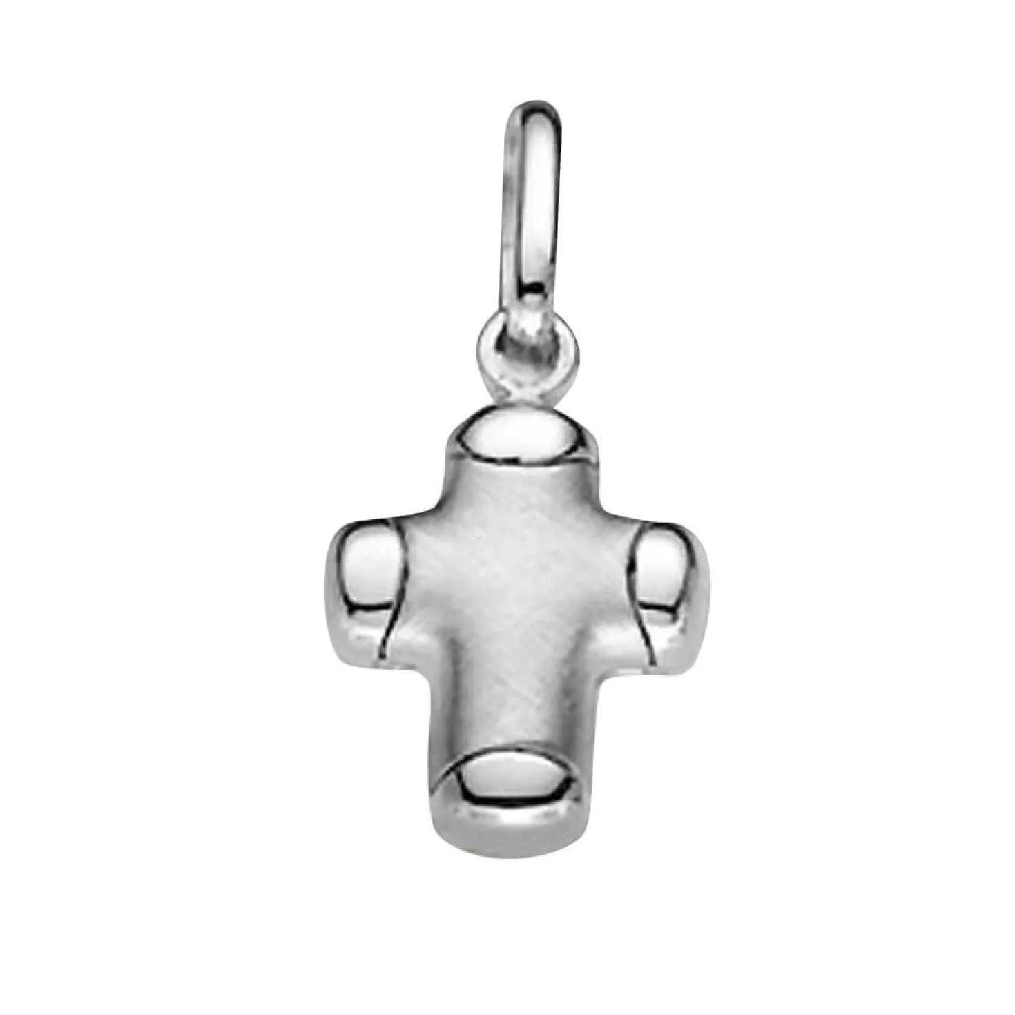 Anhänger 8x17mm Kettenanhänger Kreuz aus 585 Gold Weißgold Goldanhänger Unisex