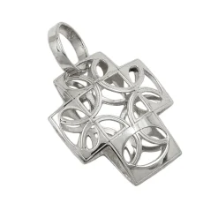 Anhänger 14x12mm Kettenanhänger Kreuz aus 375 Gold Weißgold Halsschmuck Damen