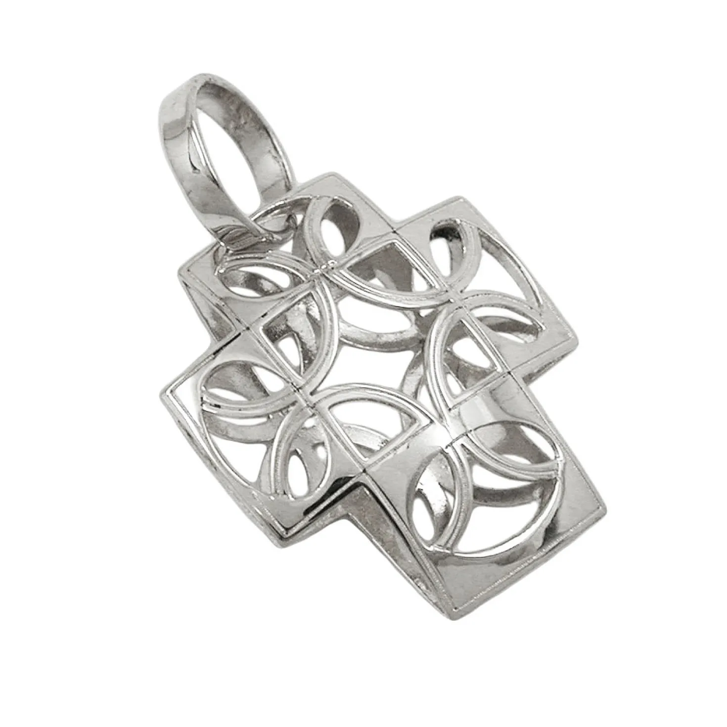 Anhänger 14x12mm Kettenanhänger Kreuz aus 375 Gold Weißgold Halsschmuck Damen