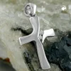 Anhänger 19x12mm Kettenanhänger Kreuz mit Zirkonia 375 Weißgold Damen