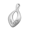 Anhänger 26x13mm Kettenanhänger mit 5 Zirkonia echtes 925 Silber mattiert Damen