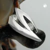 Anhänger 10x6mm Kettenanhänger mit Zirkonia 375 Weißgold Gold Damen Goldanhänger