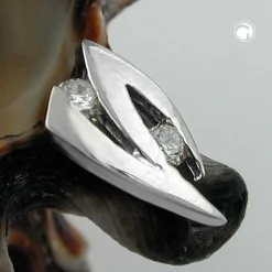 Anhänger 10x6mm Kettenanhänger mit Zirkonia 375 Weißgold Gold Damen Goldanhänger