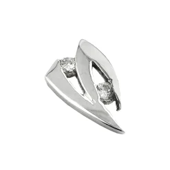 Anhänger 10x6mm Kettenanhänger mit Zirkonia 375 Weißgold Gold Damen Goldanhänger