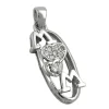 Anhänger 23x9mm Kettenanhänger MOM mit Zirkonia Herzen 925 Silber Silberanhänger