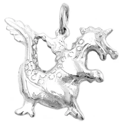 Anhänger 20x17mm kleiner Drache glänzend echtes 925 Silber Damen Silberanhänger