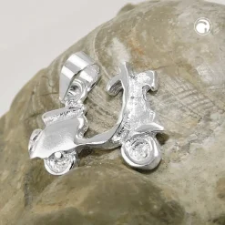 Anhänger 12x16mm kleiner Motorroller aus 925 Silber Kettenanhänger Halsschmuck