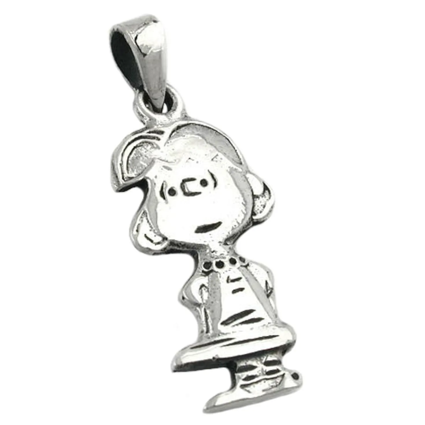 Anhänger 25x11mm kleines Mädchen aus Trickfilm echtes 925 Silber für Kinder