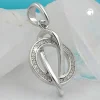 Anhänger 23x16mm Kreis in der Schlaufe mit vielen Zirkonia weiß 925 Silber