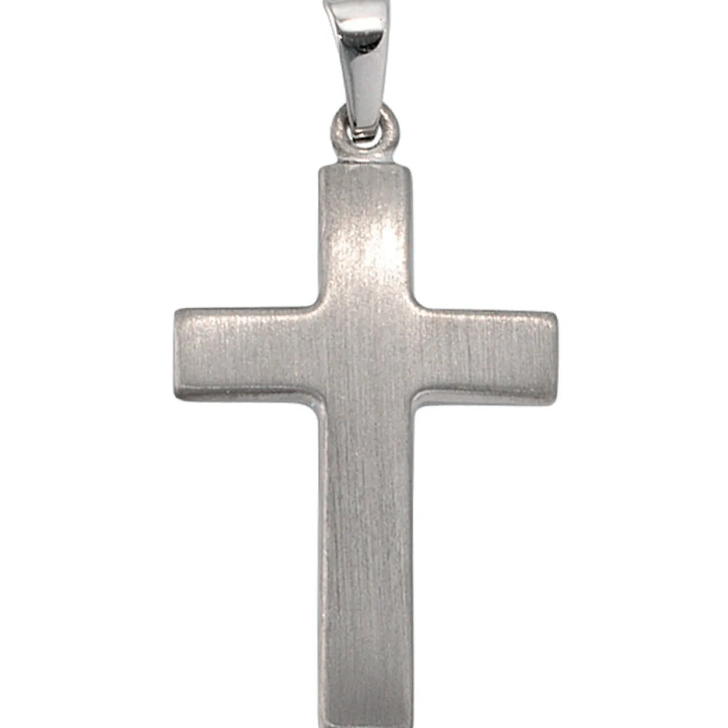 Anhänger 15,9x26,9mm Kreuz aus 925 Echt Silber rhodiniert mattiert schlicht