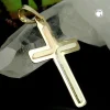 Anhänger 30x19mm Kreuz aus 585 Gelbgold Weißgold Rotgold massiv 3-farbig
