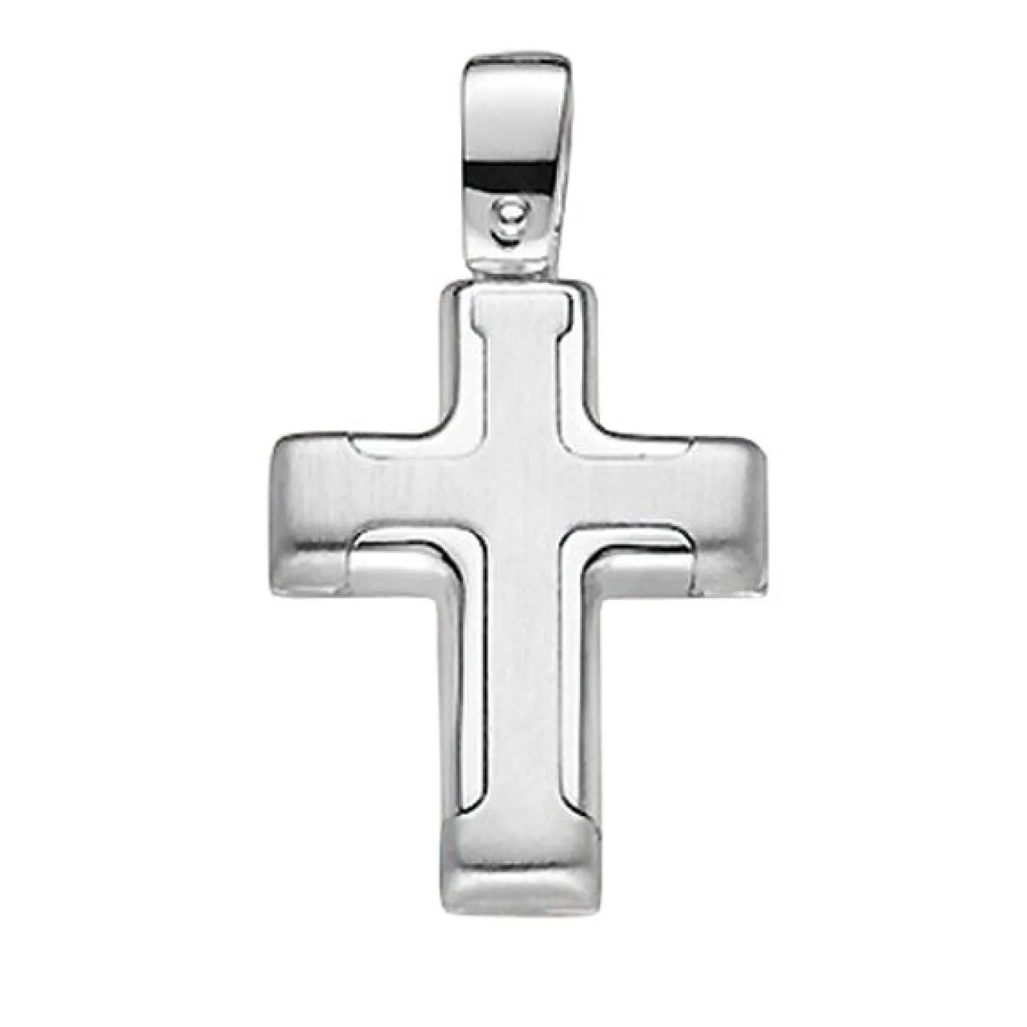 Anhänger 13x23,5mm Kreuz aus 585 Gold Weißgold Goldkreuz poliert Unisex