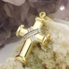 Anhänger 20x15mm Kreuz überkreuzte Streifen inder Mitte 375 Gold Gelbgold