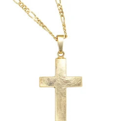 Anhänger 18,7x30,8mm Kreuz 333 Gold Gelbgold eismatt Unisex Goldanhänger