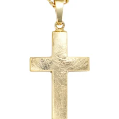 Anhänger 18,7x30,8mm Kreuz 333 Gold Gelbgold eismatt Unisex Goldanhänger