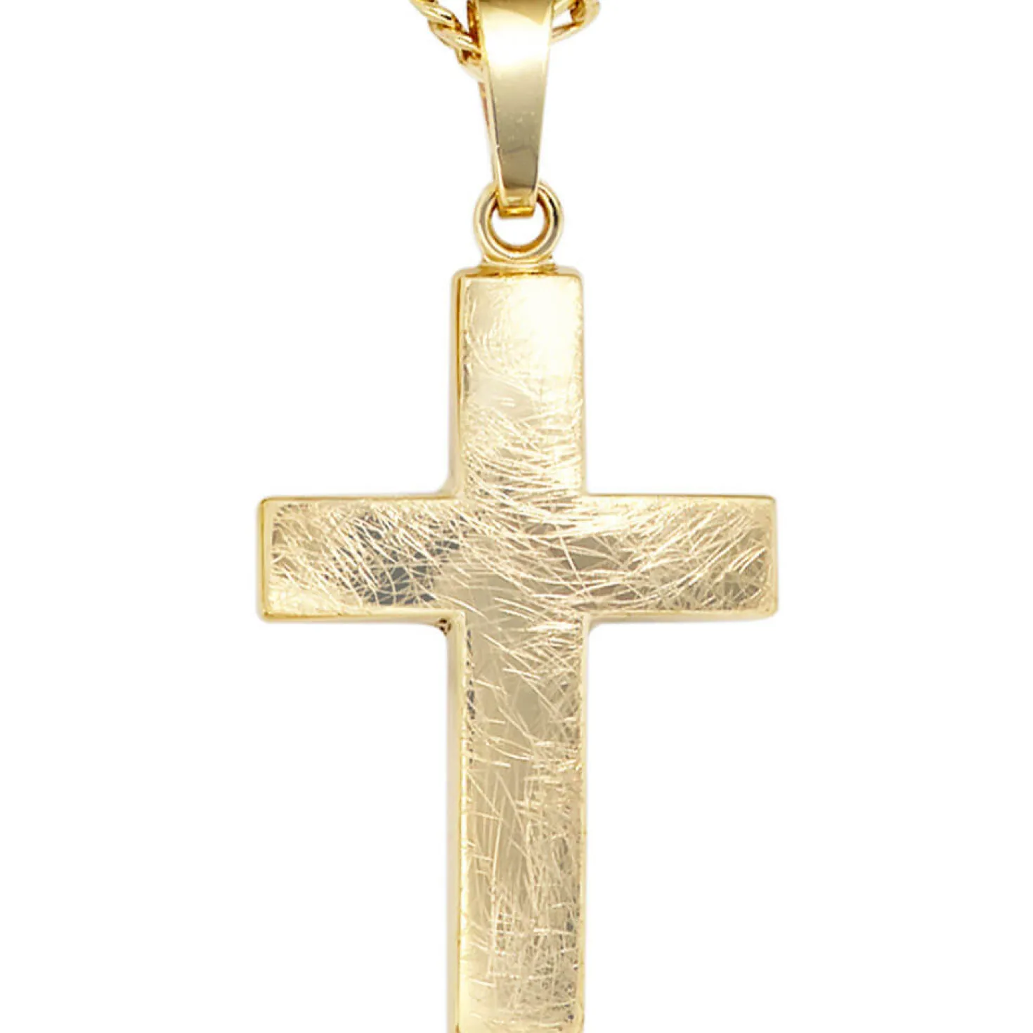 Anhänger 18,7x30,8mm Kreuz 333 Gold Gelbgold eismatt Unisex Goldanhänger