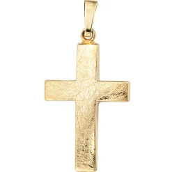 Anhänger 18,7x30,8mm Kreuz 333 Gold Gelbgold eismatt Unisex Goldanhänger