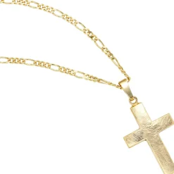 Anhänger 18,7x30,8mm Kreuz 333 Gold Gelbgold eismatt Unisex Goldanhänger