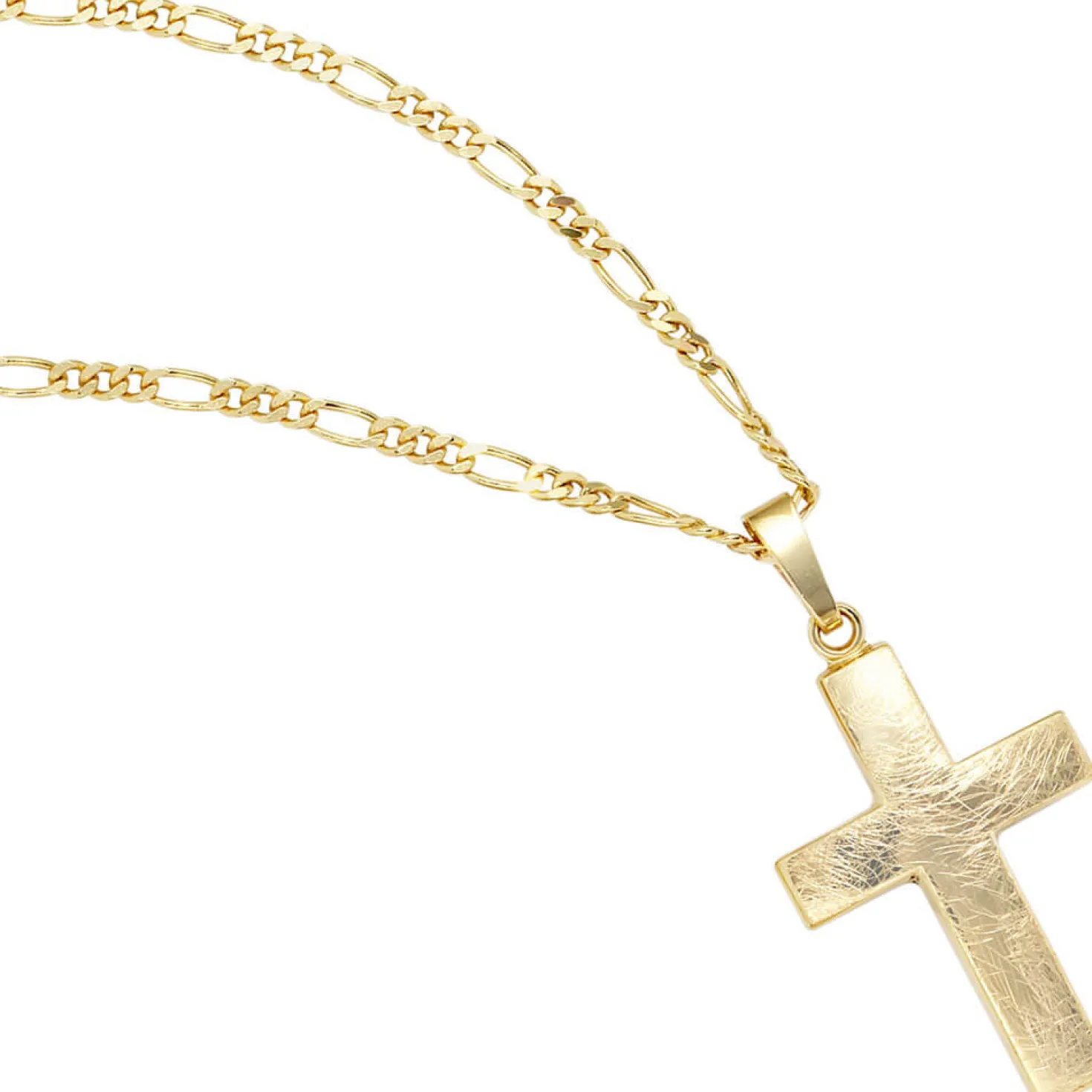 Anhänger 18,7x30,8mm Kreuz 333 Gold Gelbgold eismatt Unisex Goldanhänger