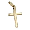 Anhänger 22x13mm Kreuz 375 Gold Gelbgold schlicht diamantiert Unisex