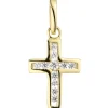 Anhänger 8,3x13,6mm Kreuz Goldkreuz mit weißen Zirkonia 375 Gold Gelbgold