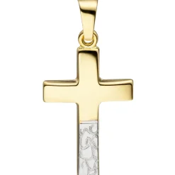 Anhänger 12,1x20,6mm Kreuz Goldkreuz unten diamantiert 333 Gold Gelbgold