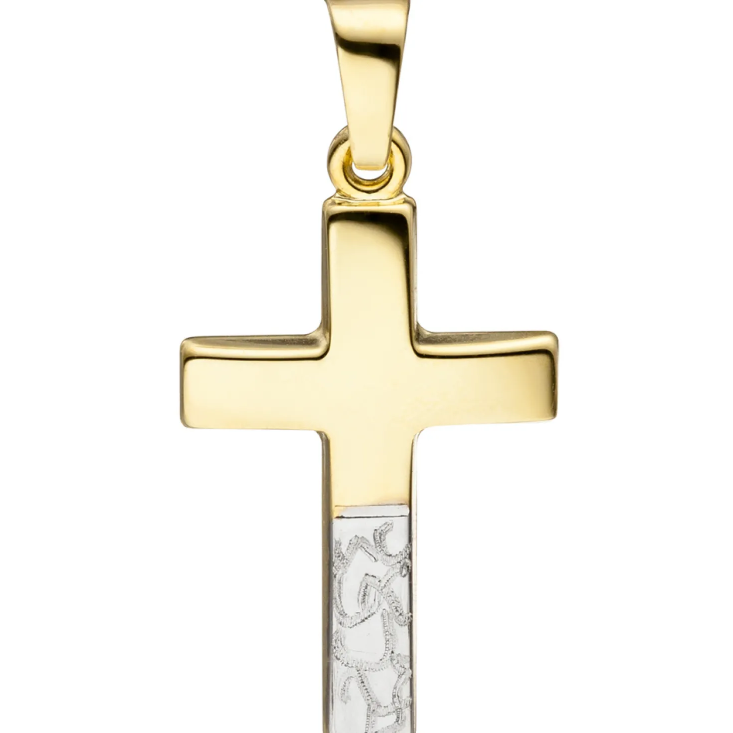Anhänger 12,1x20,6mm Kreuz Goldkreuz unten diamantiert 333 Gold Gelbgold