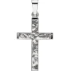 Anhänger 14x23,8mm Kreuz Kreuzchen 333 Gold Weißgold teilmatt teilgehämmert
