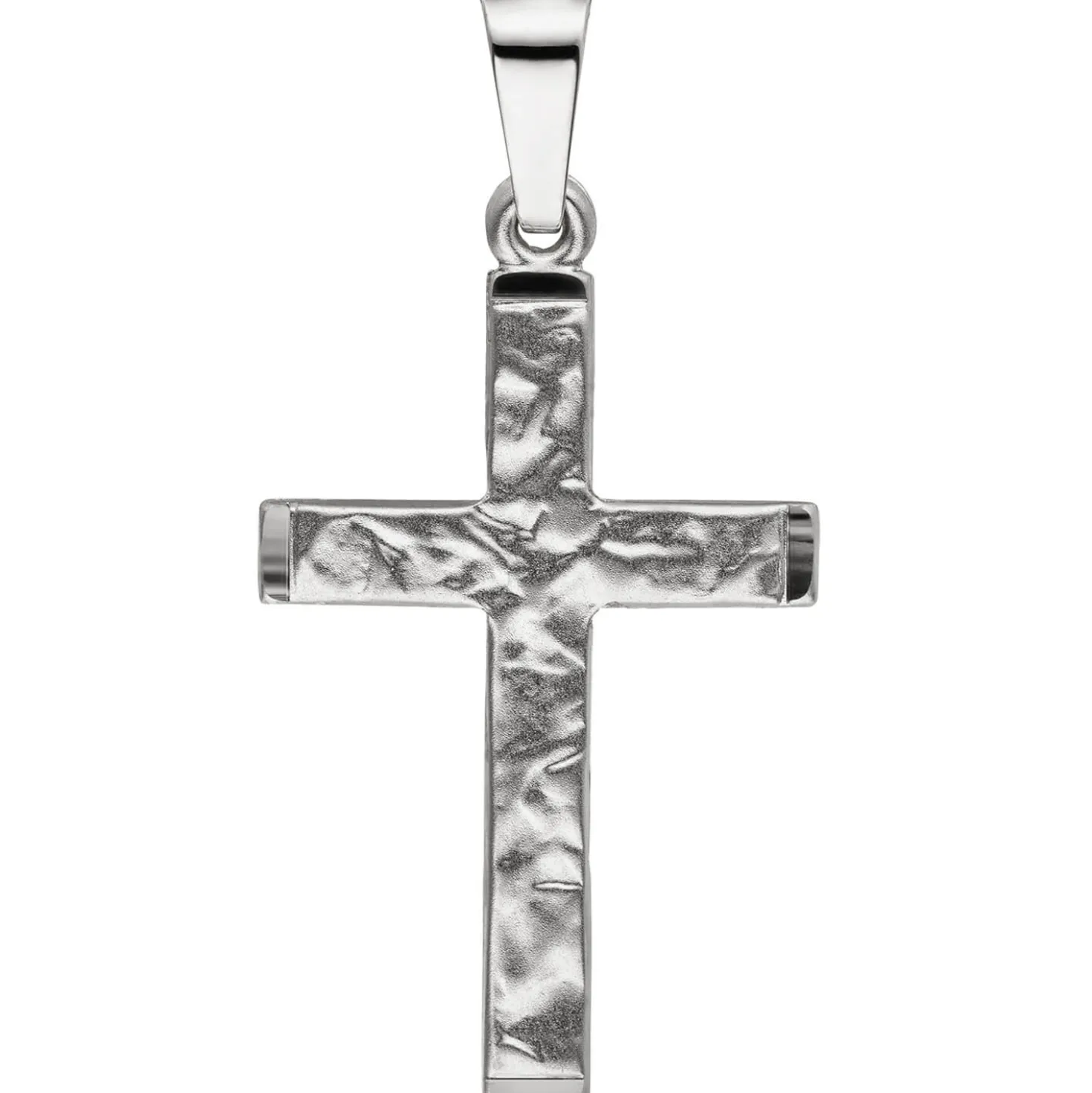 Anhänger 14x23,8mm Kreuz Kreuzchen 333 Gold Weißgold teilmatt teilgehämmert