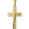 Anhänger 14x23,7mm Kreuz mit Streifen Aufgang 333 Gold Gelbgold teilgehämmert