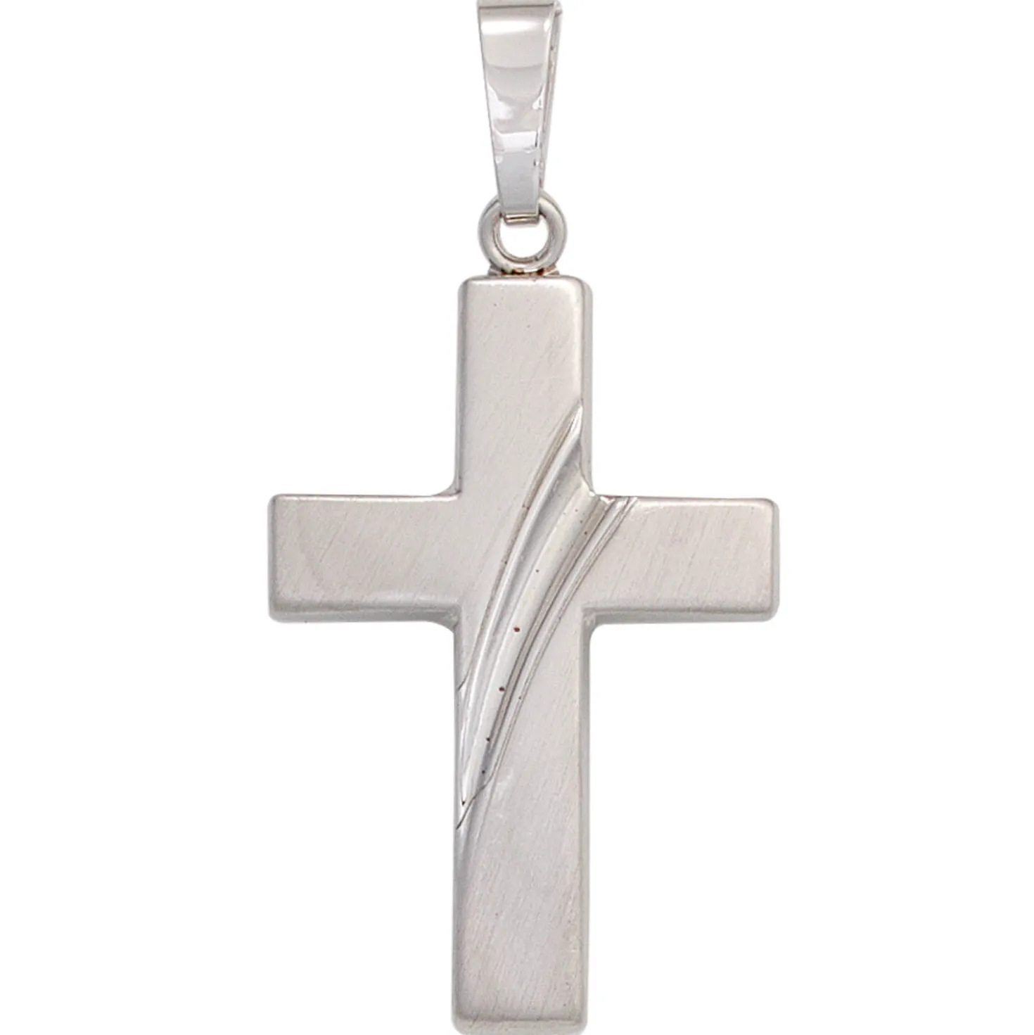 Anhänger 18,6x30,7mm Kreuz 925 Silber glänzend Streifen Silberkreuz