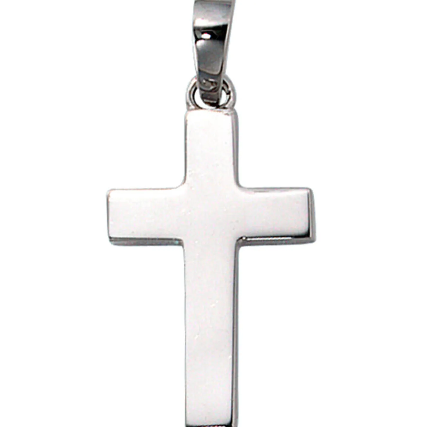 Anhänger 10,6x19mm Kreuz Silberkreuz 925 Silber rhodiniert schlicht Unisex