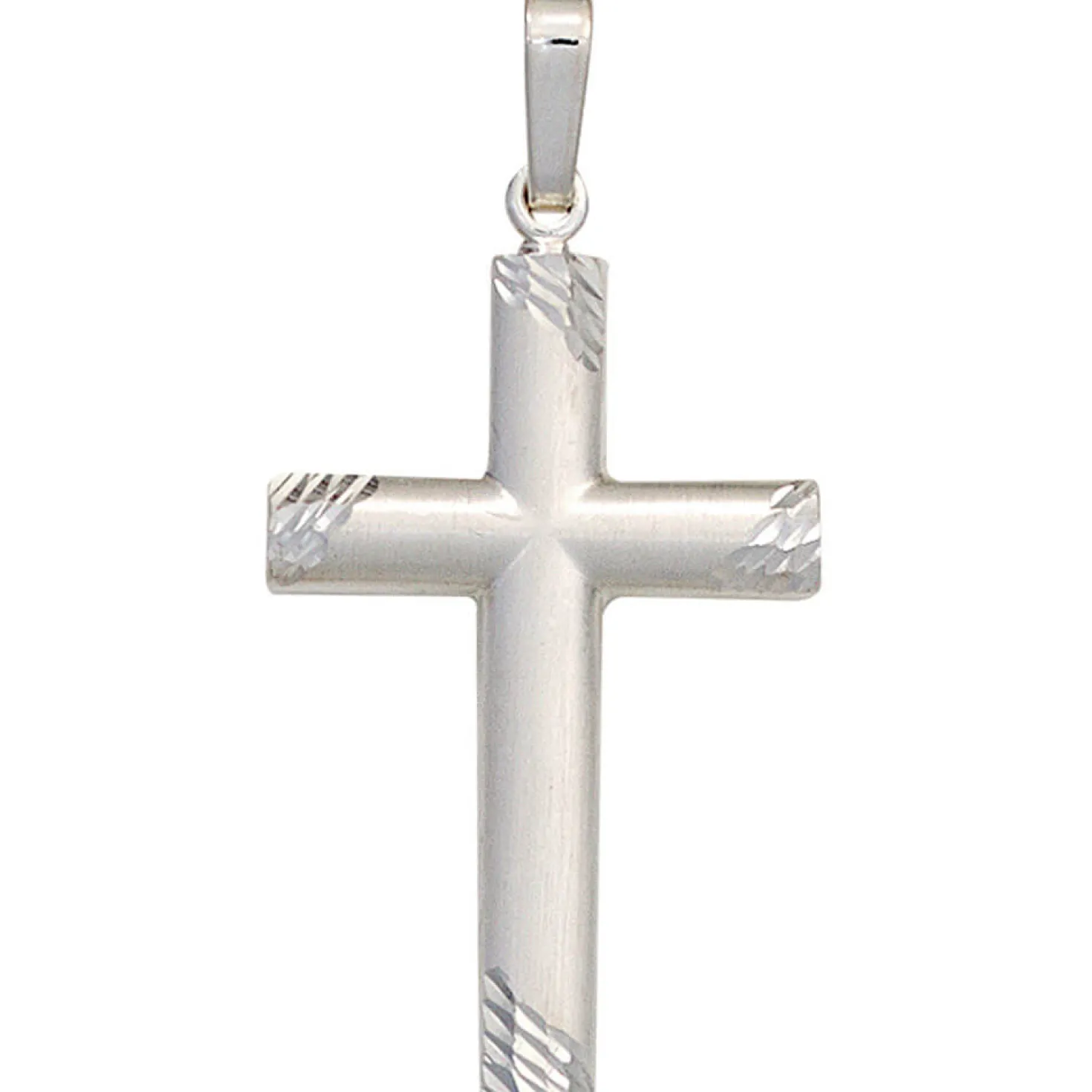 Anhänger 16x27,4mm Kreuz 925 Silber teilmatt glänzend Silberanhänger Unisex