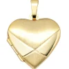 Anhänger 20,6x19,7mm Medaillon Amulett als Herz 585 Gold Gelbgold mattiert