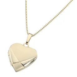 Anhänger 20,6x19,7mm Medaillon Amulett als Herz 585 Gold Gelbgold mattiert