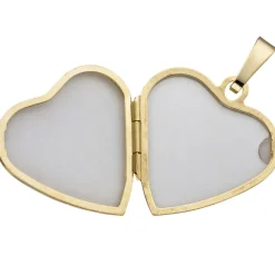Anhänger 20,6x19,7mm Medaillon Amulett als Herz 585 Gold Gelbgold mattiert