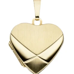Anhänger 20,6x19,7mm Medaillon Amulett als Herz 585 Gold Gelbgold mattiert